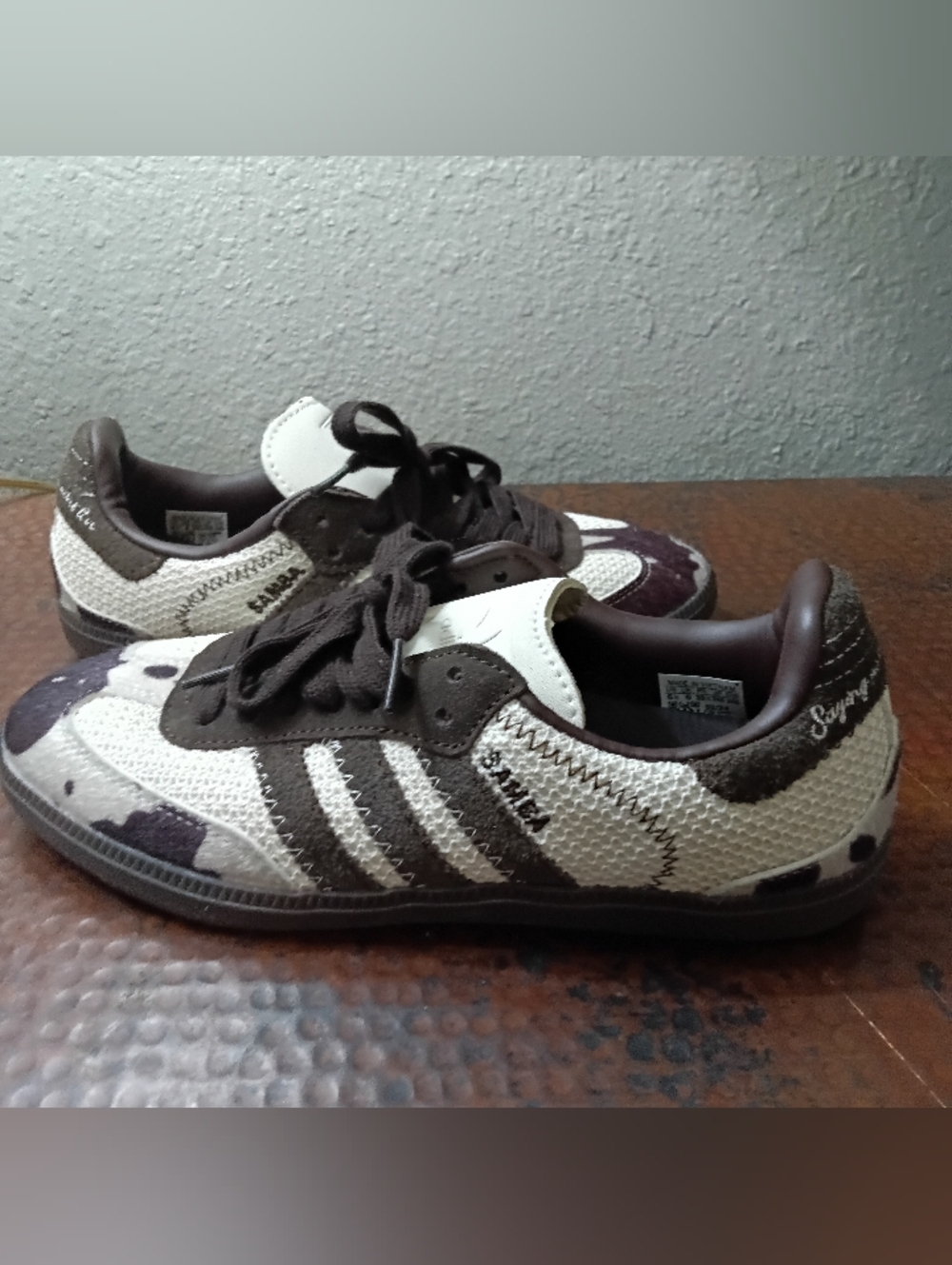 adidas Notitle x Samba Og Sz. 6.5 Brown Cow Print Unisex Sneakers - Picture 16 of 16